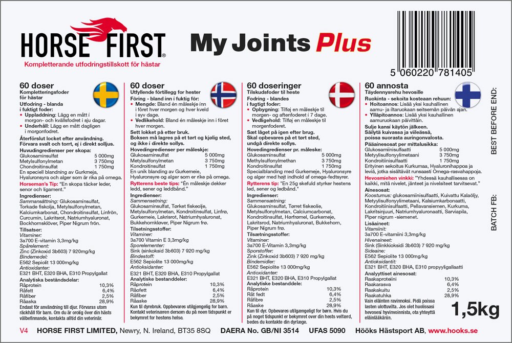 Kompletteringsfoder Pulver My Joints Plus HORSE FIRST®