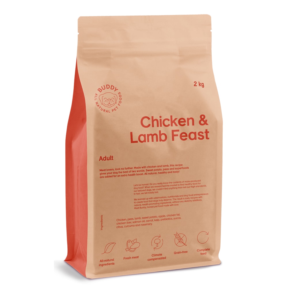 Hundfoder 2 kg Chicken & Lamb Feast BUDDY