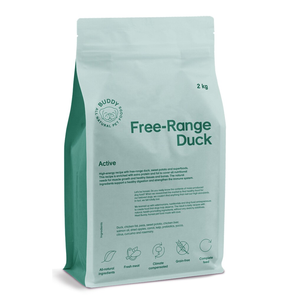 Hundfoder 2 kg Free-Range Duck BUDDY